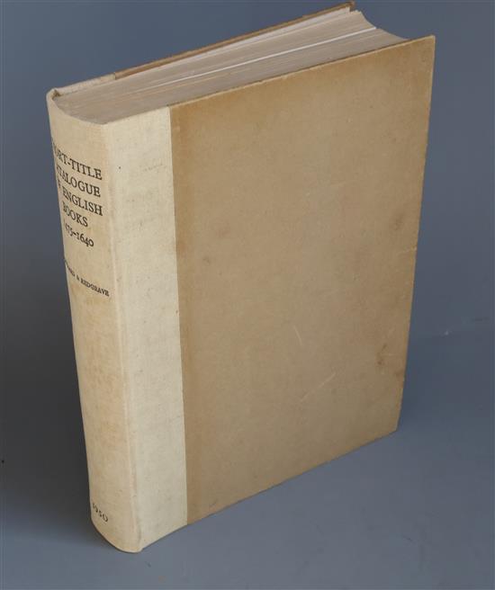 Short-Title Catalogue - A Short-Title Catalogue of Books Printed in England, Scotland and Wales …